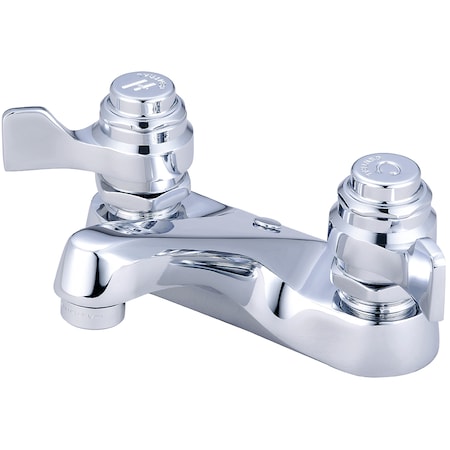 Central Brass Self-Close Two Handle Bathroom Faucet, NPSM, Centerset, Polished Chrm 1167-AV